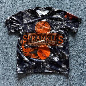 Sport-Tek Kid's Gray Camo Sprankle's Neighborhood Market Softball Jersey Size XS